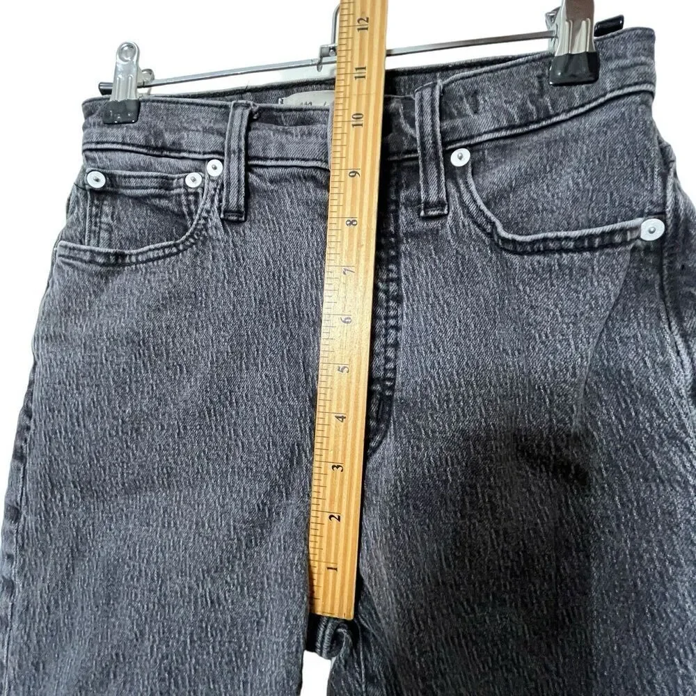 Madewell The‎ Perfect Vintage Straight Jeans Lunar Wash Raw Hem Women’s Size 24